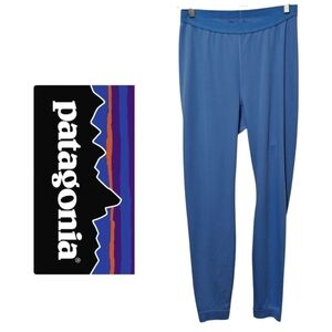 Patagonia Capilene Thermal Pants Women Medium Blue Full Length Elastic